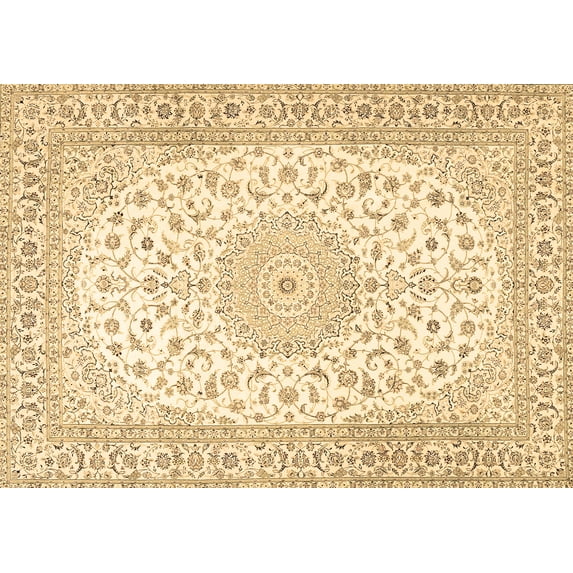Ahgly Company Indoor Rectangle Medallion Brown Traditional Area Rugs, 5' x 7'