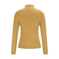 thumbnail image 5 of MOJOGO Women's Warm Base Layer Lightweight Ribbed Knit Long Sleeve Pullover Tops Spring Fall Mock Neck Shirts Yellow Free Size, 5 of 8