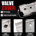 thumbnail image 3 of MITZONE Upgrade Aluminum Valve Covers Compatible with Toyota Camry Highlander Sienna Solara Avalon 2002-2010 2.4L 3.0L 3.3L V6 Gas, 3 of 7