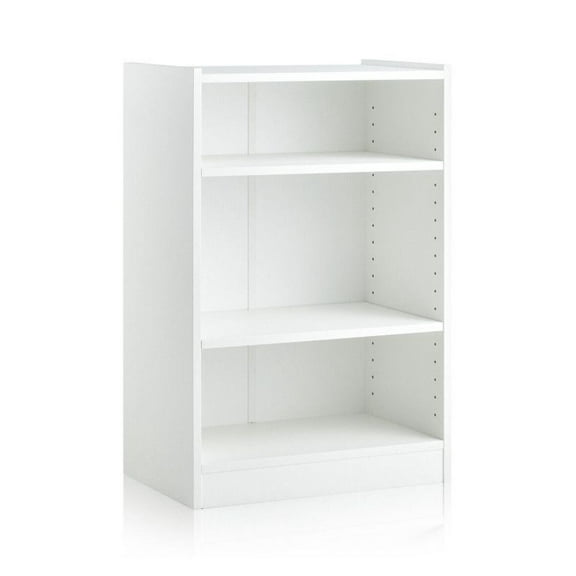 3-Tier Bookcase Open Cabinet with Adjustable Shelves, Wooden Storage Unit