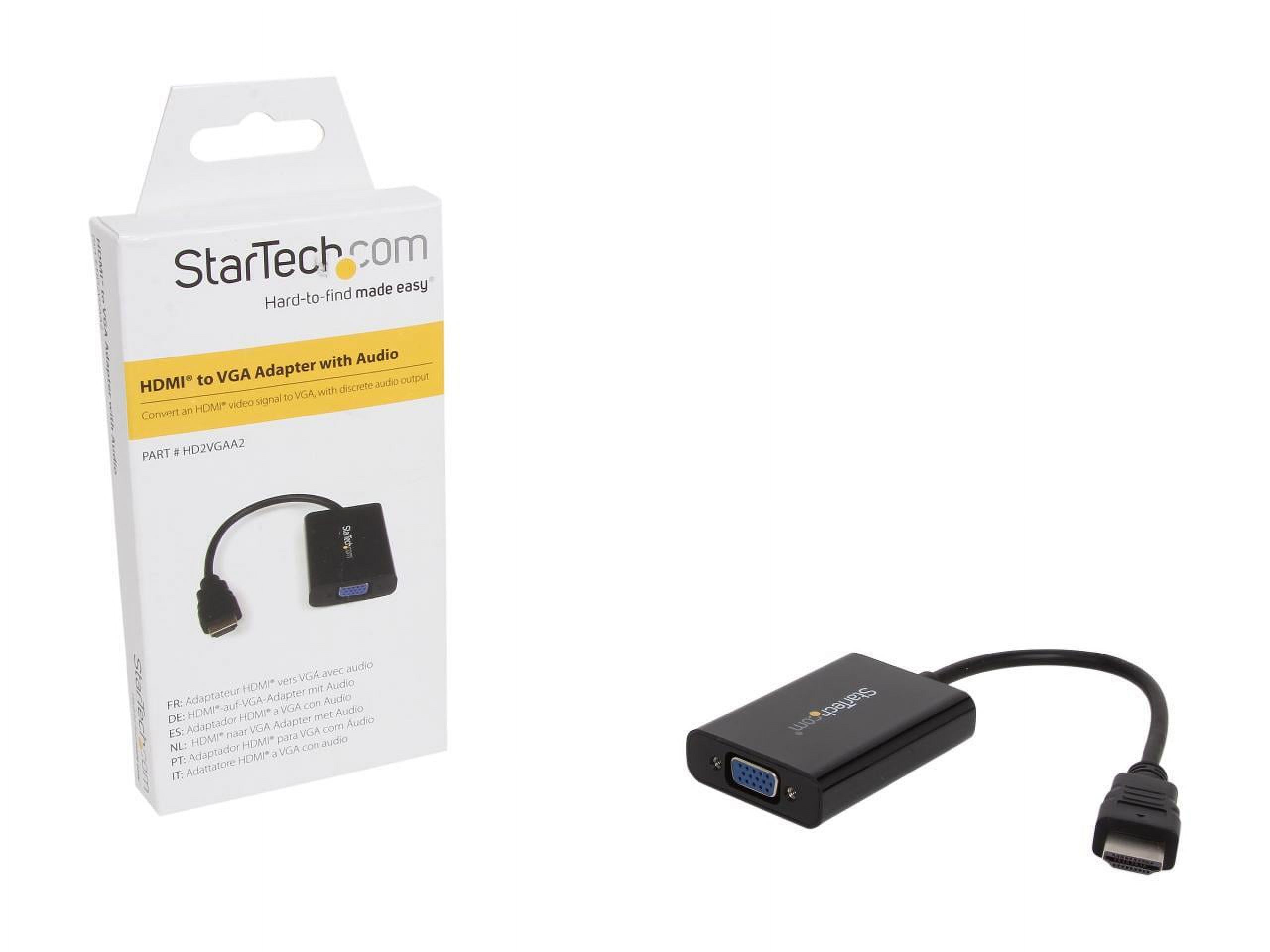 StarTech.com HD2VGAA2 HDMI to VGA Adapter - With Audio - 1080p - 1920 x 1200 - Black - HDMI Converter - VGA to HDMI Monitor Adapter - image 5 of 5