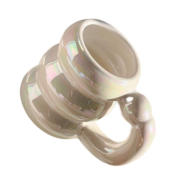 Inteprter Taza de cerámica para café, té, agua, tazas creativas, contenedor de desayuno, taza colorida para parejas, tazas nórdicas de oficina, regalo Teteras Blanco Inteprter HA081409-03