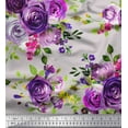 thumbnail image 1 of Soimoi Rayon Crepe Fabric Leaves & Rose Flower Print Fabric by Yard 46 Inch Wide, 1 of 1