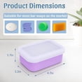 thumbnail image 5 of Leak Proof Travel Soap Container (Purple) - Silicone Soap Case with Drainage Pad, Compact Shatterproof Dish for Travel, Camping, Gym, Dorm, Bathroom Organizer, 5 of 7