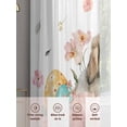 thumbnail image 6 of Easter Rabbit Eggs Sheer Curtains 54 Inch Length 2 Panels Set Window Treatments, Spring Pink Daisy Flowers Butterfly Pastoral Rod Pocket Semi Curtains for Living Room/Bedroom/Kitchen, 104"W x 54"L, 6 of 7