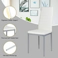 thumbnail image 5 of Modern White PU Leather Dining Chair Set of 4 – Upholstered Kitchen Chairs with Comfortable Cushion & Sturdy Metal Legs for Dining Room or Home, 5 of 9