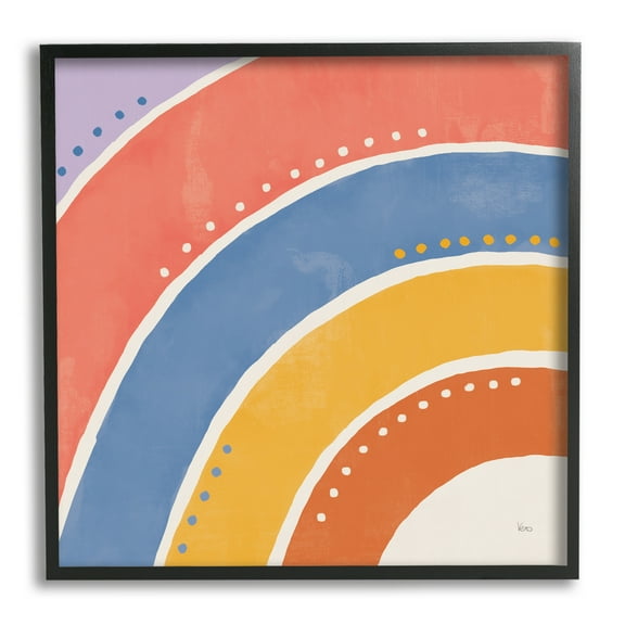 Stupell Indtries Playful Primary Color Half Rainbow Polka Dot Stripes,17 x 30,Design by Veronique Charron