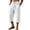 White #1, variant on Men's Capris Breathable Textured Linen Cropped Trousers Drawstring Elastic Waist Stitched Ribbed Hem Mid-Calf Casual Pants White M