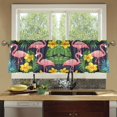 thumbnail image 4 of Yayeee Kitchen Curtains Tier Set of 2 Light Filtering 57"x36" Over Sink Window Panels, Flamingo Pattern, 4 of 7