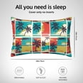 thumbnail image 5 of Pofeuu Colorful Hawaii Palms Print Satin Pillowcase for Hair and Skin Pillow Cases, Silk Pillow Cases, Soft Cooling Pillow Covers, 20x30 Inches（Pillow core not included）, 5 of 7