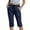 Navy, variant on cocolona Womens Summer Casual Drying Cargo Capri Pants Elastic Waist Drawstring Straight Outdoor Hiking Cropped Pants with Pockets