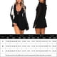 thumbnail image 2 of Vestido de corte bajo con cuello en V profundo Una línea de mujer ahueca hacia fuera el traje de vacaciones Ygjytge Negro T S para Mujer, 2 of 6