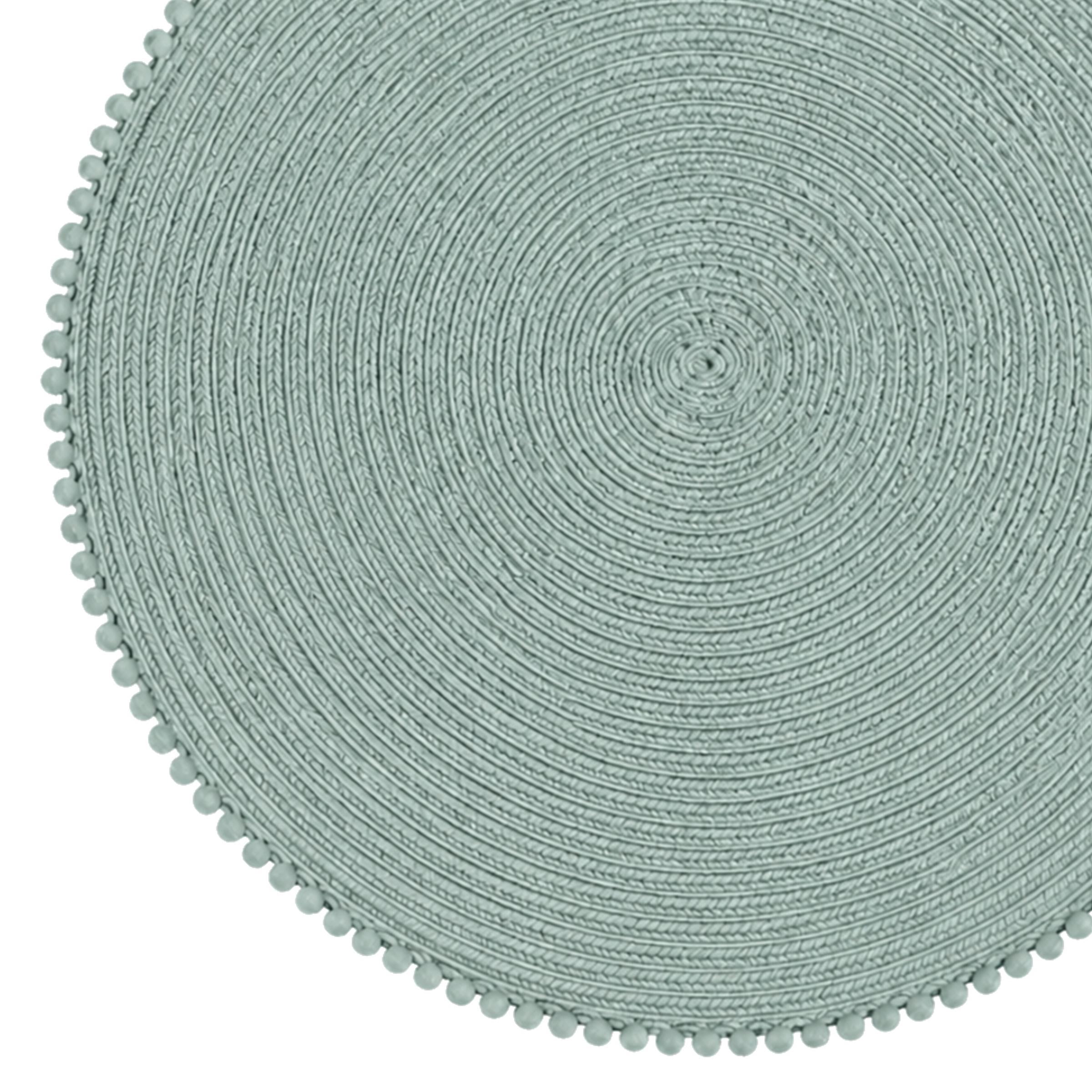 Dainty Home Set of 6 Placemats | Elegant and Durable | 15x15 in Round Woven Non-Slip Washable Place Mats | Tear-Resistant Heat | Resistant Placemats