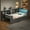 Grey, variant on DreamBuck Twin Size Platform Bed with Storage Shelves, Drawers, Charging Station, LED, Desk and Upholstered Headboard, Wood Platform Bed for Teens Adults, Grey+ Grey Cushion