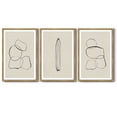 thumbnail image 4 of SHENIFY large 24x36in3pcs Natural Framed Black Abstract Wall Art Decor Minimalist Geometry Ring Grid Lines Graffiti & Street Prints Modern Art Decorative Ready To Hang, 4 of 6
