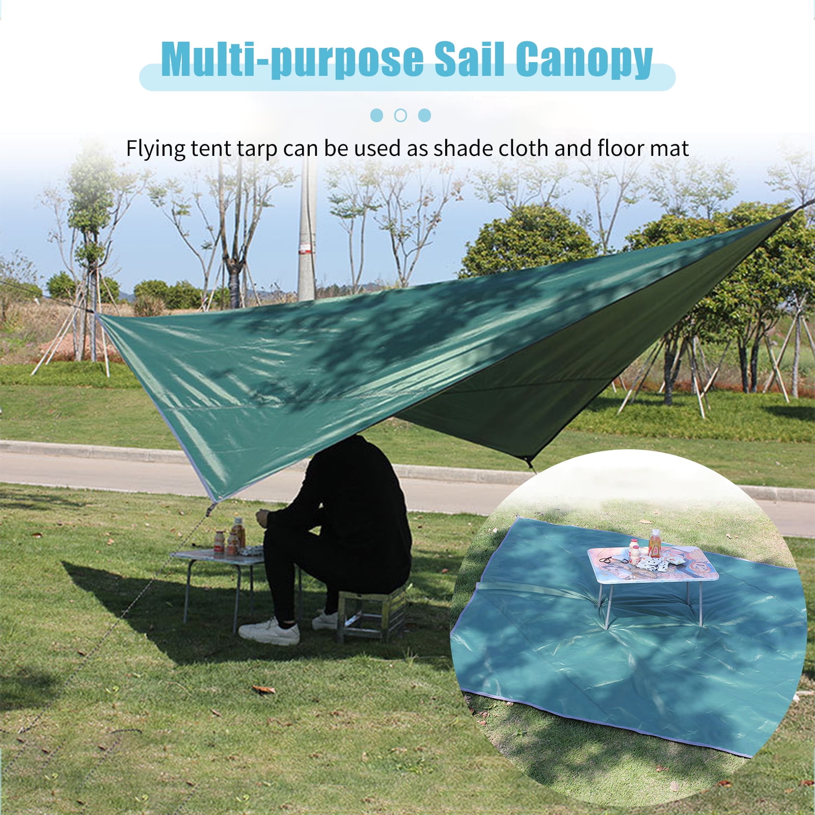 Amdohai Fly Tent Tarp Sail Canopy Waterproof Rain Fly Sun Shade UV