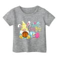 thumbnail image 1 of MIASHUI Haut à Manches Courtes pour Garçons et Filles, T-Shirt Graphique de Pâques, Col Rond d'Été, Gris, 10-11 Ans, 1 of 4