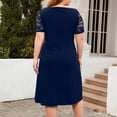 thumbnail image 5 of Dresses for Women Plus Size Clearance Sexy Solid Fashion Large Size Short Sleeve Round-Neck Ladies Slim Dress, 5 of 6