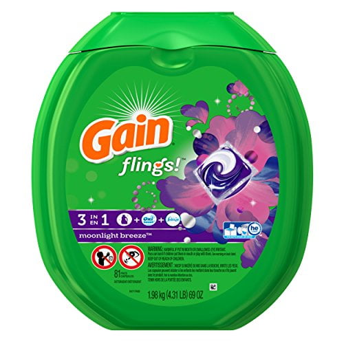 Gain Flings Moonlight Breeze Laundry Detergent Packs, 81 CountFREE