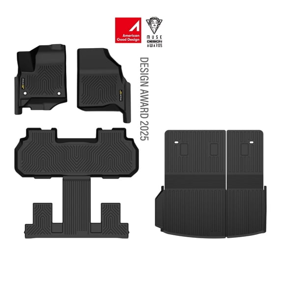 TPE Floor Mats & Trunk Mat Fit for Chevy Traverse 7-Seat 2024-2026/GMC Acadia 7-Seat 2024-2026/Buick Enclave 2025-2026 All Weather Protection Floor Cargo Liners