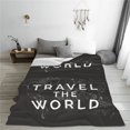thumbnail image 5 of Salouo Travel The World1 Print Bed Blankets,Flannel Blanket Comfortable Air Conditioning Blanket Lightweight Blanket for Sofa Bed Travel & Couch -80"x60", 5 of 8