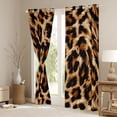 thumbnail image 3 of jejeloiu Kawaii Cheetah Print Curtains Pack of 2 (42x84 Each),Chic Leopard Pattern Curtains Blackout,Black Brown Bedroom Curtains For Girls Teens,Super Cozy Room Decor, 3 of 6