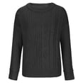thumbnail image 5 of POROPL Black Sweaters for Women Long Sleeve Crew Neck Sweater Casual Knitted Top Pullover Size S-XXL, 5 of 6