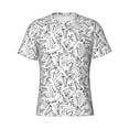thumbnail image 4 of Vsdgher Black White Music Print Men's Dry Fit Mesh Athletic Shirts Moisture Wicking Tennis T-Shirt Tops, 4 of 9