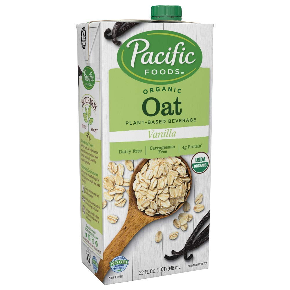 Pacific Foods Organic Oat Plant-Based Beverage Vanilla -- 32 fl oz Pack of 2