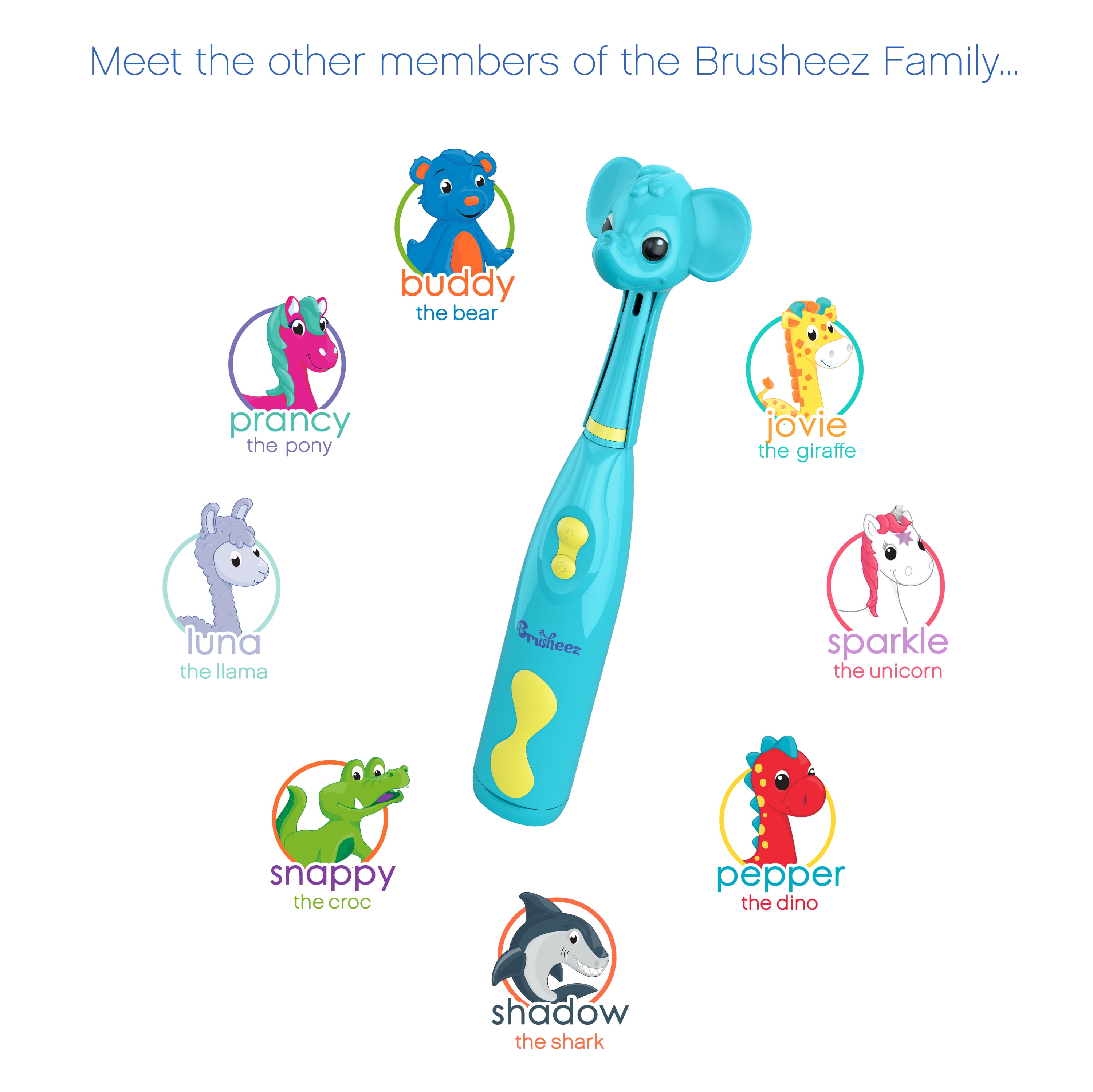 Brusheez Kid s Electric Toothbrush Set Prancy the Pony Battery Powered 2 Heads Timer Ages 3 Walmart