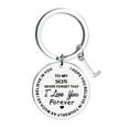 thumbnail image 1 of Creative DIY To My Son Stainless Steel Last Name 26 Letter Keychain 2.5x2.5cm, 1 of 8