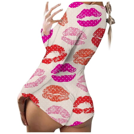 

YANHAIGONG Women Pants Summer Shorts Pants For Women 2827 Women Print Long Sleeve Nightwear Jumpsuit Bodysuit Playsuit Romper