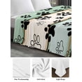 thumbnail image 6 of Teal Brown Paw Print Queen Size Flat Sheet, Wrinkleproof & Fadeproof Cooling Flat Bed Sheet Only, Vintage Farmhouse Wooden Grain Breathable Soft Bedding Top Sheets 90 x 102 Inches, 6 of 8