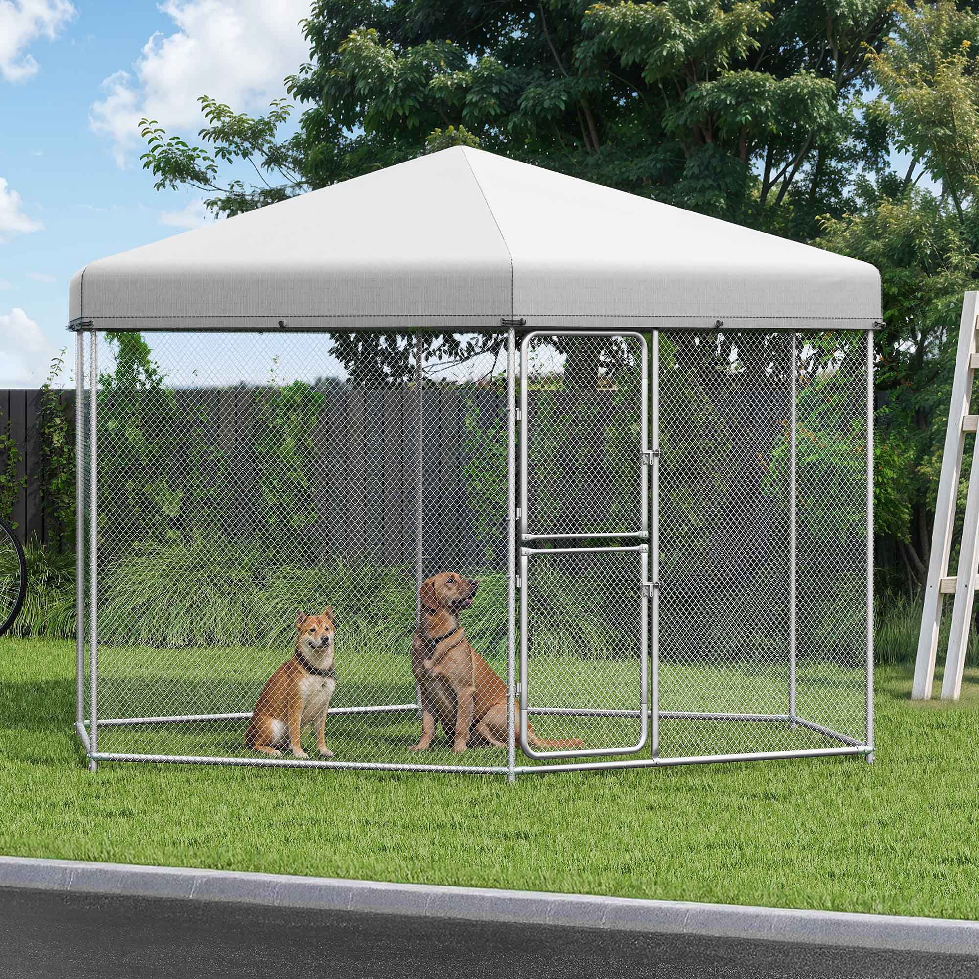 Uforic 13×11 ft ( 158" x 134" x 91" ) Large Outdoor Dog Kennel,Outside Heavy Duty Shade Dog Pen Playpen Pet Dog Enclosure Crate Dog Run House with UV & Waterproof Cover Fence