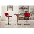 thumbnail image 5 of Roundhill Masaccio Cushioned Leatherette Upholstery Airlift Adjustable Swivel Barstool with Chrome Base, Set of 2, Multiple Colors Available, 5 of 8