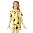 thumbnail image 2 of Ensemble de Pyjamas de Noël pour Filles, Ensemble de Pyjama en Soie Imprimée à Manches Courtes, Tenue de Noël 2 Pcs pour Filles, Pyjamas des Fêtes 6-7 Ans, 2 of 4