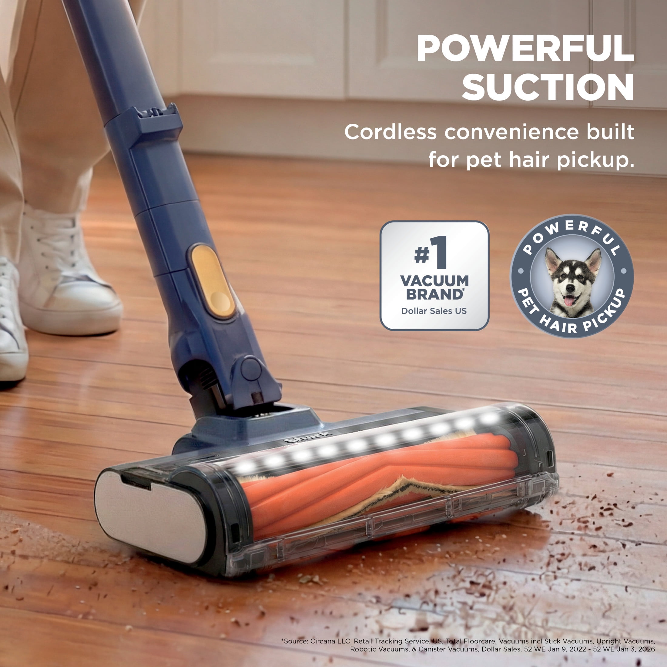 Shark Cordless Pet Cordless Stick Vacuum, with XL Dust Cup, LED Headlights, Handheld Vac, Lightweight, Crevice Tool & Pet Multi-Tool, Carpet & Hard Floors, 40 Min Runtime, IY143H