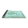 thumbnail image 2 of Ahgly Company Indoor Rectangle Medallion Light Blue Traditional Area Rugs, 5' x 7', 2 of 4