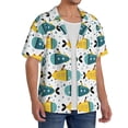 thumbnail image 4 of Honeii 's Funny Boats for men's short-sleeved button-up collared shirt featuring a pocket, perfect for beach vacations, and travel adventures., 4 of 5