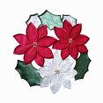 thumbnail image 2 of 2PCS Christmas Red Floral Placemats Elegant Polyester Tabletop Decor Dining Table Holiday Party Family Gathering Seasonal Home Table Decoration, 2 of 8