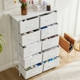 thumbnail image 4 of CONCETTA Dresser for Bedroom with 10 Drawers, Tall Chest Organizer with Fabric Bins, Freestanding Storage Cabinet, White, 4 of 8