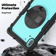 thumbnail image 3 of Case for Matepad SE 11 Inch 2024 with Screen Protector, 360 Degree Rotating Kickstand Hand Strap Heavy Duty Shockproof Cover with Shoulder Strap, Sky Blue PC, 3 of 7