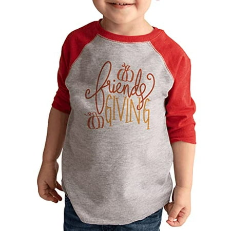 

7 ate 9 Apparel Kids Happy Thanksgiving Shirts - Friendsgiving Shirt - Thankful for Friends - Red Shirt 3T