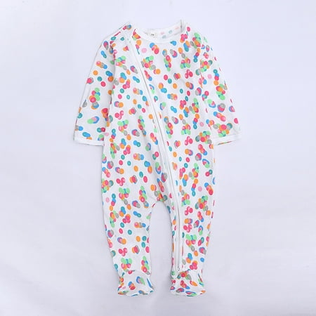 

KONBECA Baby Boys Girls Rompers Infants Pure Cotton Coverall Baby Kids Jumpsuit Double Zipper Sleeping Pajamas Romper Newborn Overalls Outfits (0-18 Months)