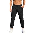 thumbnail image 3 of Men’s Casual Joggers Pants, Trousers, Elastic Waist Zipper Pocket Straight Leg, Lightweight Breathable Quick Dry for Gym Workout Running Hiking Daily | AKLJWH,Black L, 3 of 9