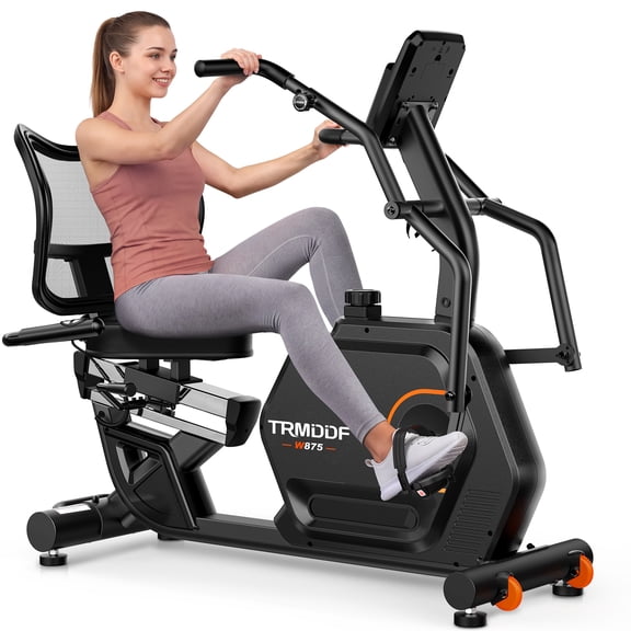 HASIMAN Recumbent Exercise Bike for Seniors & Adults, 400 lb Capacity, 16-Level Magnetic Resistance, Adjustable Seat, Bluetooth App