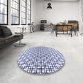 thumbnail image 4 of Ahgly Company Machine Washable Indoor Round Transitional Lavender Blue Area Rugs, 7' Round, 4 of 7