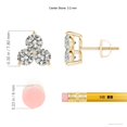 thumbnail image 2 of ANGARA Natural Diamond Three Stone Stud Earrings in 14K Yellow Gold for Women (Size-3.2mm| Color-K| Clarity-I3) | April Birthstone, Anniversary, Jewelry Gift for Women | Natural Diamond Earrings, 2 of 6