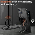 thumbnail image 5 of Rugged Phone Case for Apple iPhone 14, Military Grade Shockproof iPhone 14 Case with Ring Holder, Kickstand, TPU & PC Shell MagSafe Compatible iPhone 14 Cover, Black, 5 of 5