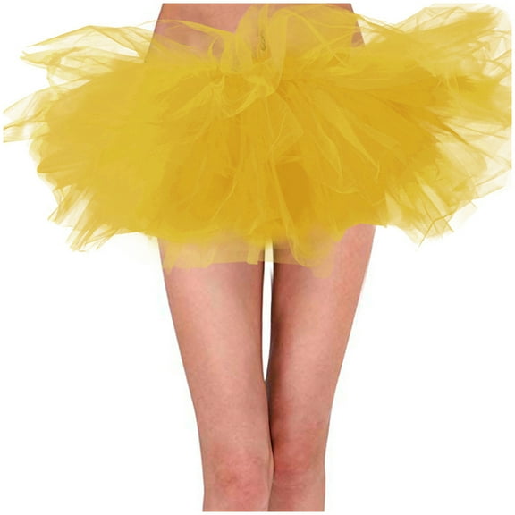 Hifoo Adult Tulle Skirts 6 Layered Tutu Mini Ball Gown Skirts Women Classic Princess Fluffy Ballet Skirts Solid Color Female Skirts